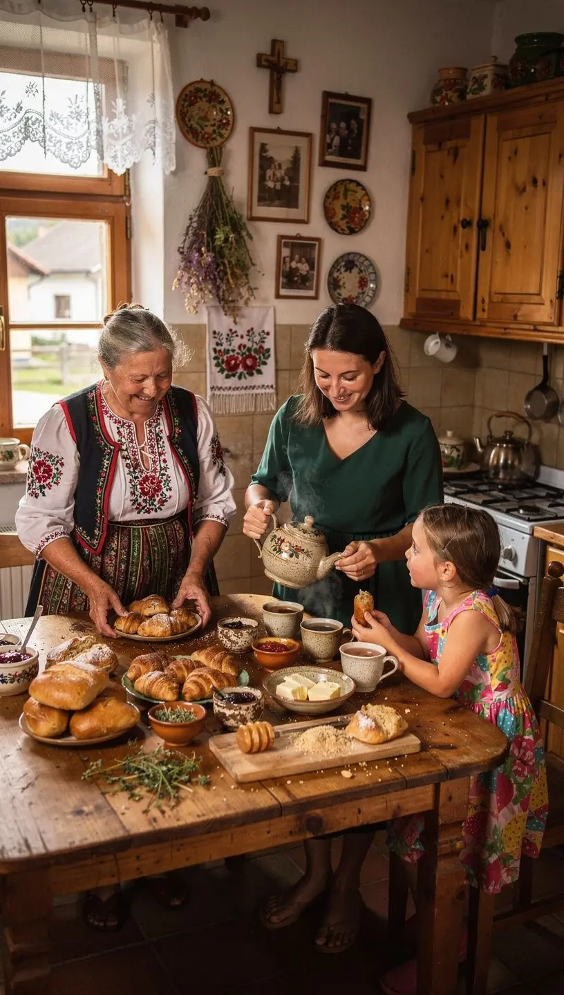 Tradičné slovenské čajové obrúčky s bylinkami v ruke miestneho remeselníka