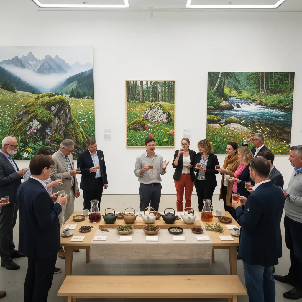 Detailný záber na sušené bylinky a kvety pripravené na čaj