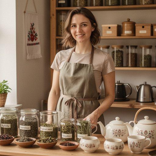 Záber na skupinu priateľov, ktorí si vychutnávajú čajovú párty v prírode.